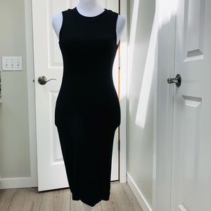 SOPRANO SLEEVELESS BODYCON HIGH NECK MIDI DRESS BLACK XS